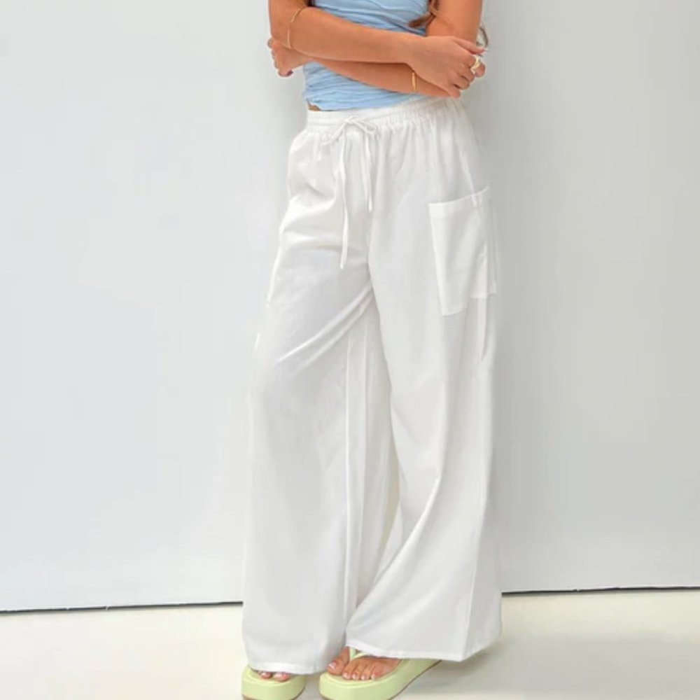 BNWT Princess Polly BRUNIE PANTS WHITE PETITE 2 XS
